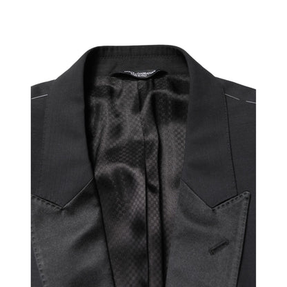 Dolce & Gabbana Black MARTINI Single Breasted Jacket Blazer1728,67345645728,Black,Blazers - Suits & Blazers - Clothing,Clothing,Dolce & Gabbana,IT54 | XL,Material: 90% Virgin Wool 7% Silk 3% Polyester,Men,New with tags,Suits & Blazers - Clothing