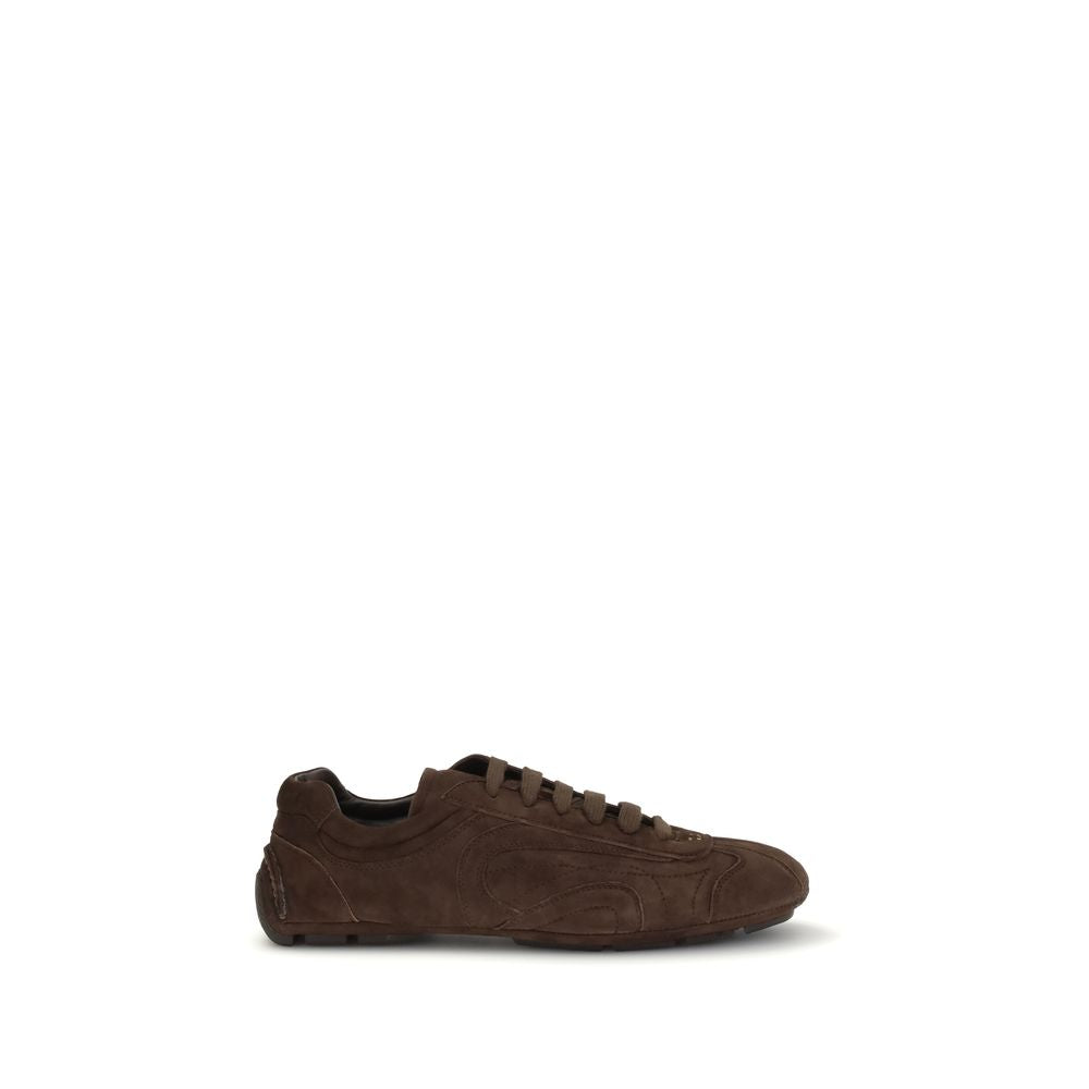 Prada Brown Lamb Ovis Aries Aries Athletic Sneakers 1728,72470364320,Athletic - Sneakers - Shoes,Brown,EU 38 | US 5,EU39/US6,EU41/US8,EU44/US11,Men,New with tags,Prada,Shoes,Sneakers - Shoes
