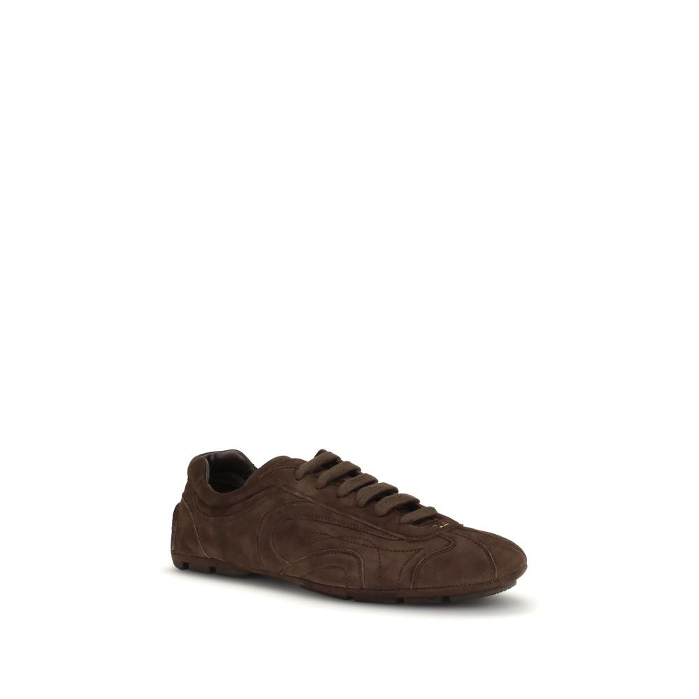 Prada Brown Lamb Ovis Aries Aries Athletic Sneakers 1728,72470364320,Athletic - Sneakers - Shoes,Brown,EU 38 | US 5,EU39/US6,EU41/US8,EU44/US11,Men,New with tags,Prada,Shoes,Sneakers - Shoes