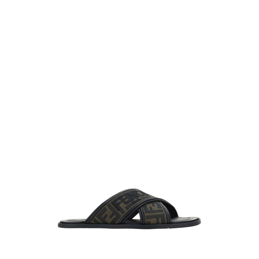 Fendi Black Rubber Slippers 1728,72470364320,Black,EU 38 | US 5,EU39/US6,EU40/US7,EU41/US8,EU42/US9,Fendi,Men,New with tags,Sandals - Shoes,Shoes,Slippers - Sandals - Shoes
