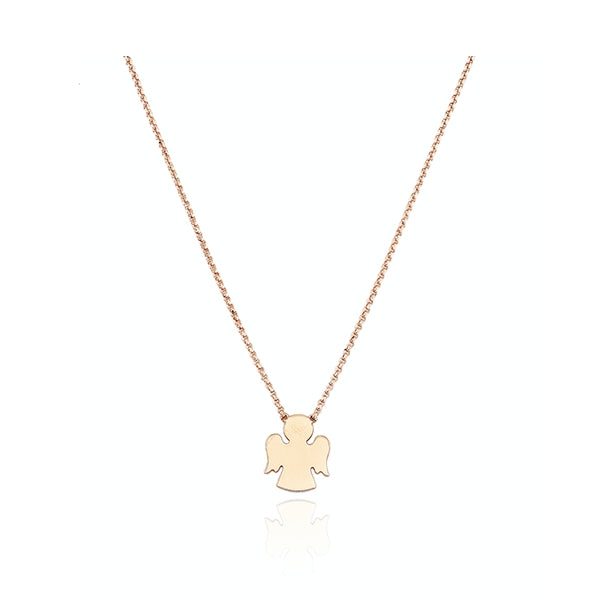 AMEN JEWELRY Mod. CLAR3 angel pendant necklace in gold on chain