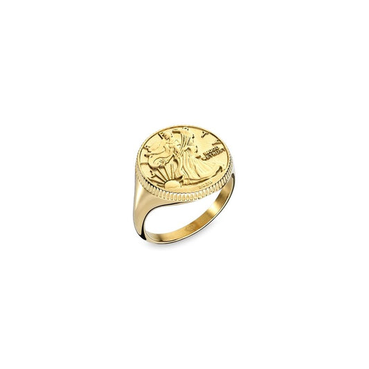 AN JEWELS JEWELRY Mod. AAC.R02Y-5 gold coin design ring