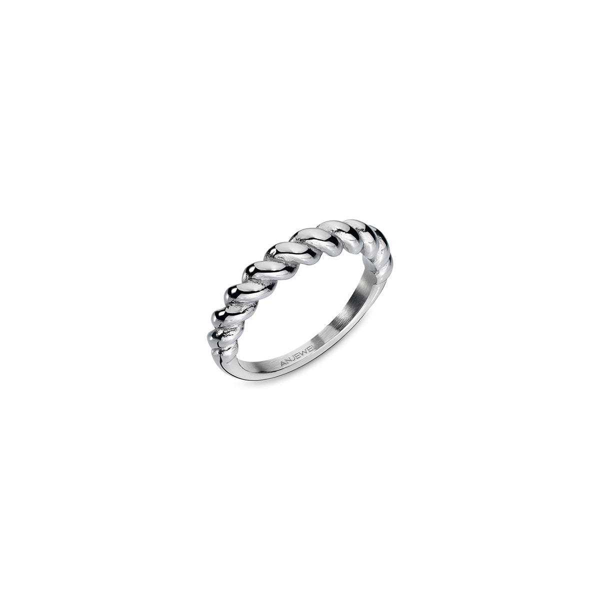 Elegant silver ring from AN JEWELS JEWELRY Mod. AAC.R05S-8 collection, highlighting its unique braided design.