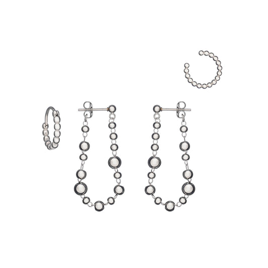 AN JEWELS JEWELRY Mod. AB.EP042 elegant earrings set in silver.