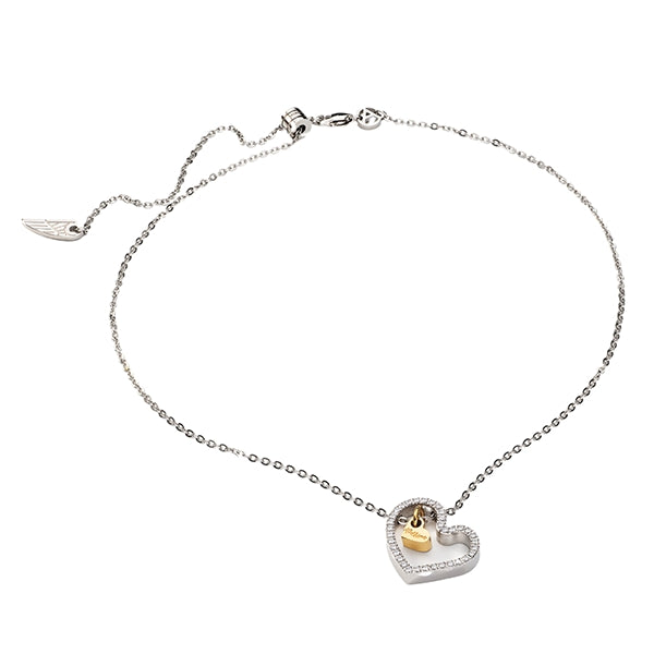 AN JEWELS JEWELRY Mod. AL.NLPA4SCZ heart pendant necklace with gold accent