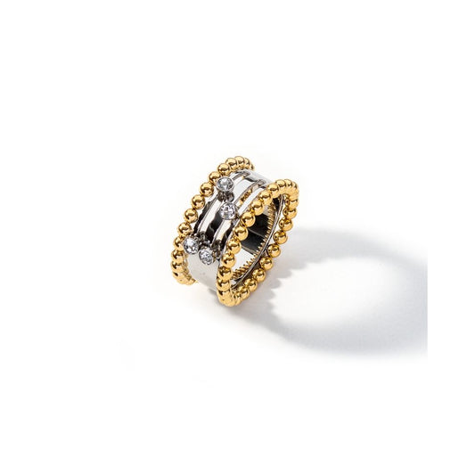 Gold and silver ring, AN JEWELS JEWELRY Mod. AL.RSOKLYC-8, featuring sparkling gemstones and intricate design.