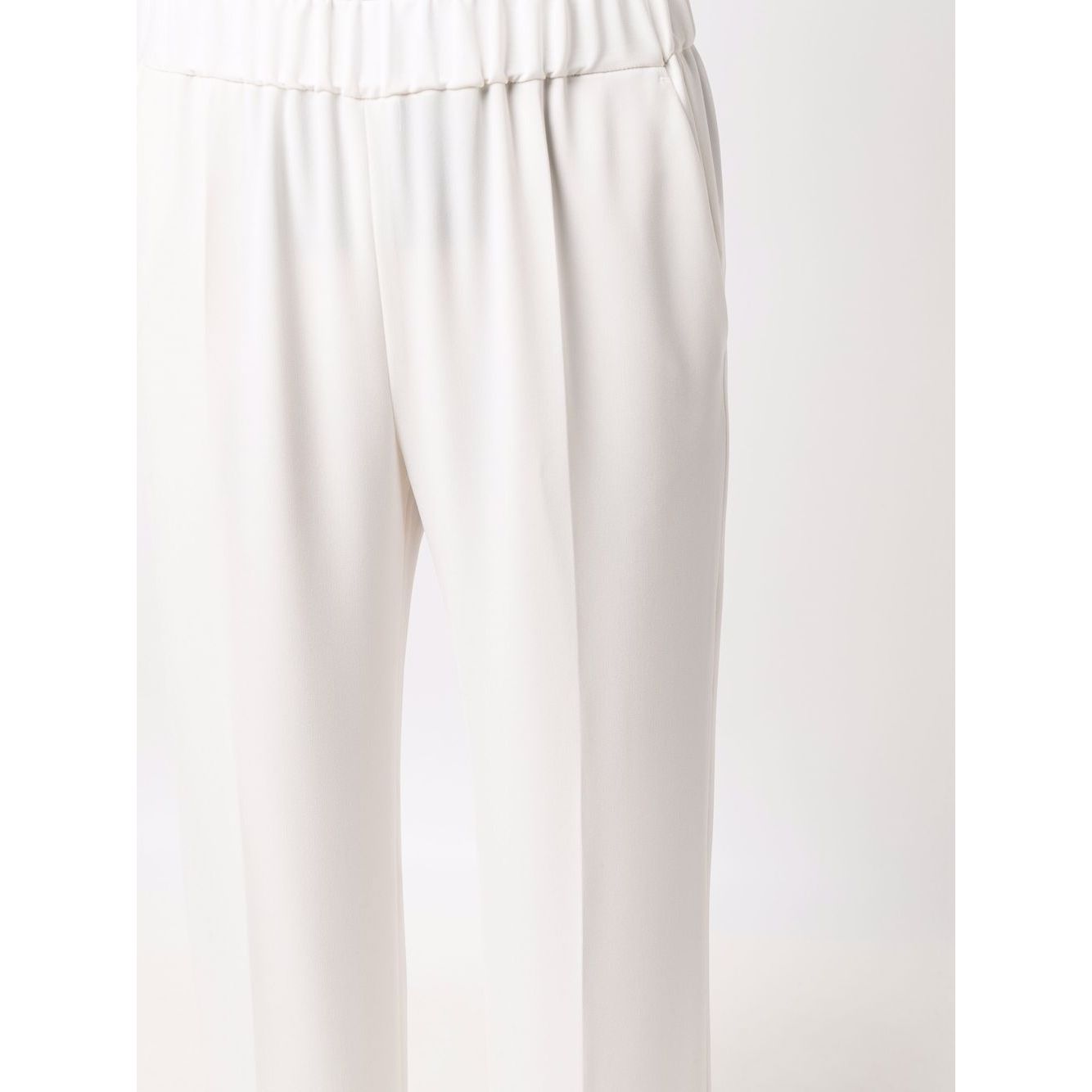 Alberto Biani White Cady Elasticated Trousers