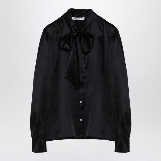Alessandra Rich-Alessandra Rich Black silk shirt with bow-Fall - Winter 2024,LDin,Women,Women > Clothing,Women > Clothing > Shirts,Yes Eu-FABX3812F4376/P_ALESS-0900_102