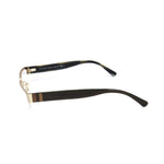Side view of Alexander McQueen Gold Metal Frames showing sleek arm and design details, ideal for a stylish unisex look.