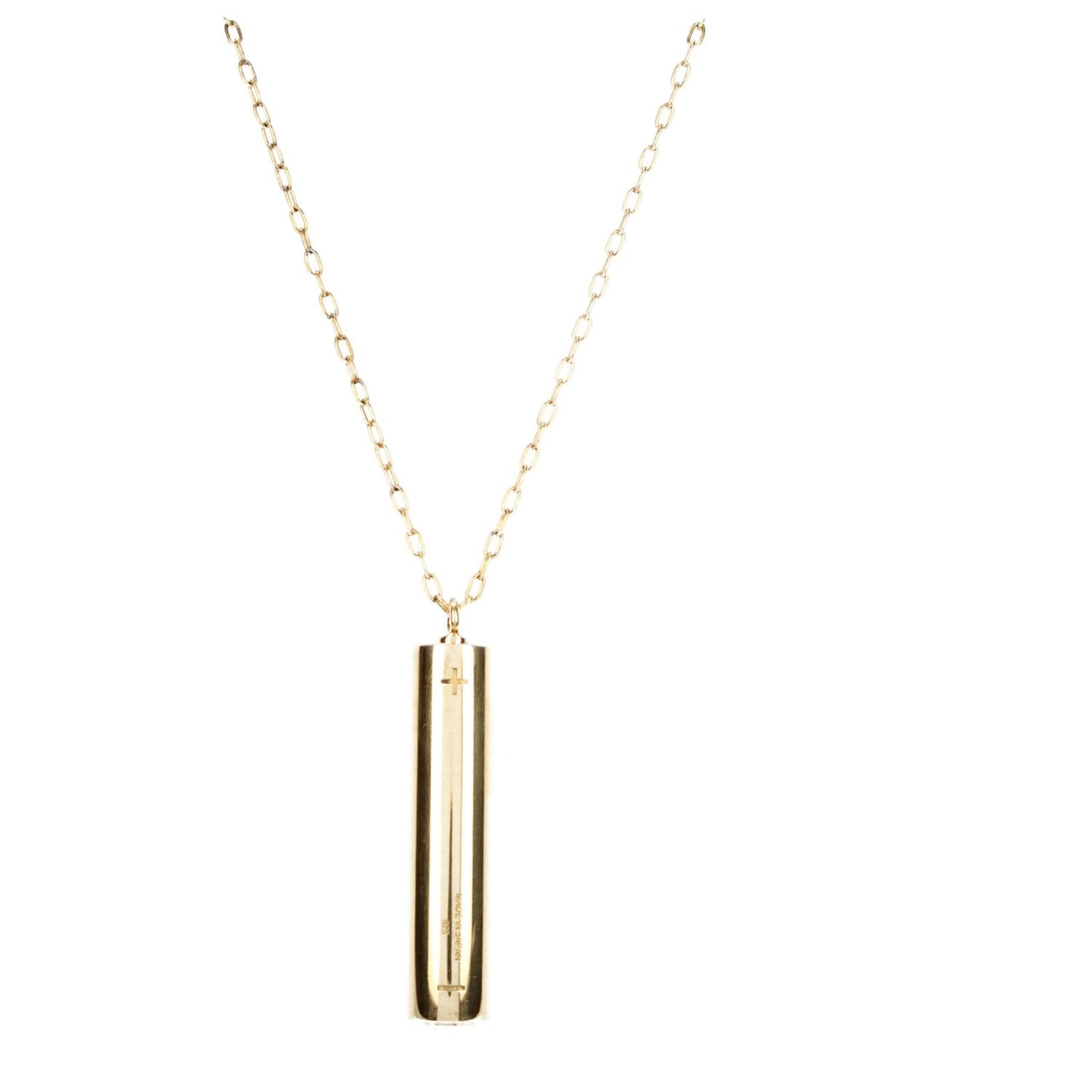 Ambush Gold Metal Necklace with vintage and aged effect, street style design, featuring a front logo and hook closure, dimensions 1×4.7/60 cm.
