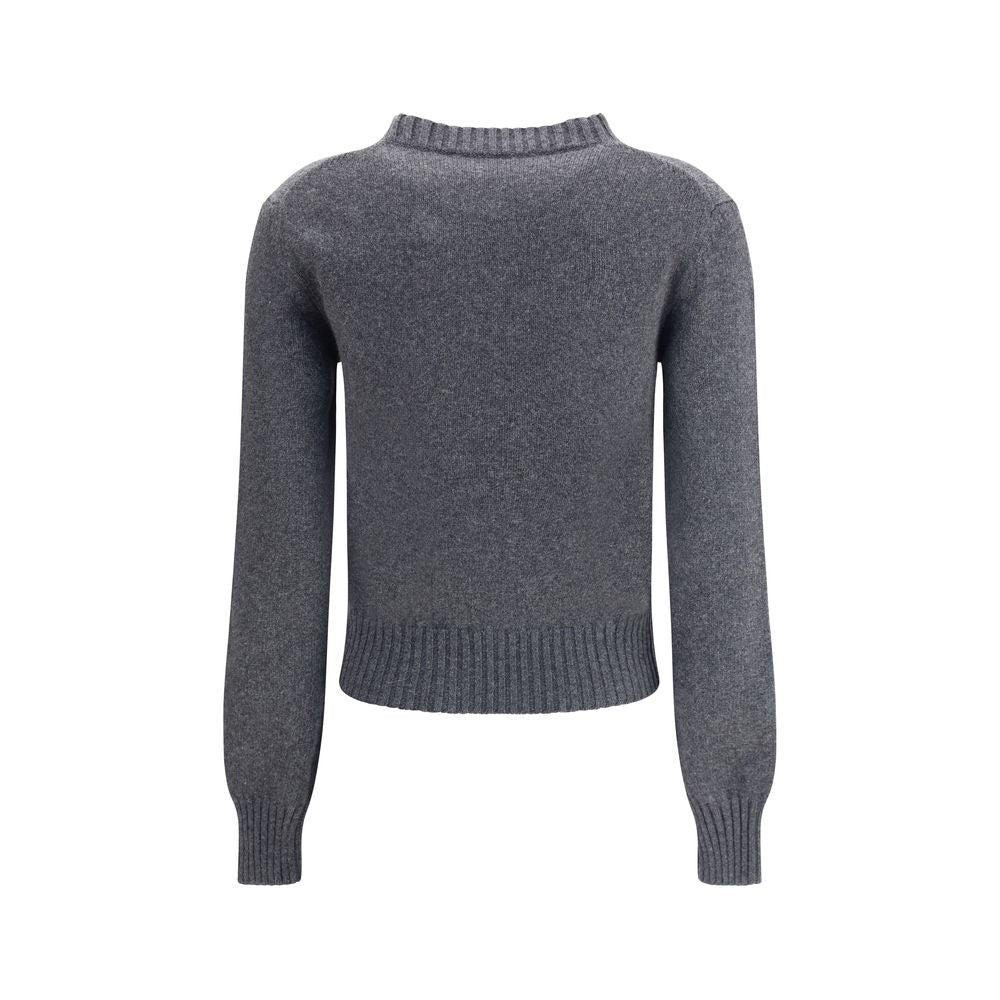 Ami Paris Gray Cashmere Cashmere Sweater