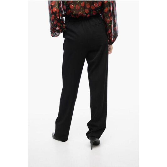 Armani Armani Virgin Wool Straight-Fit Pants with Drawstring AR-P615525-W40 1728,74866327712,Armani,Black,Clothing,Jeans & Pants - Women - Clothing,New with tags,W40,Women,Women - Clothing