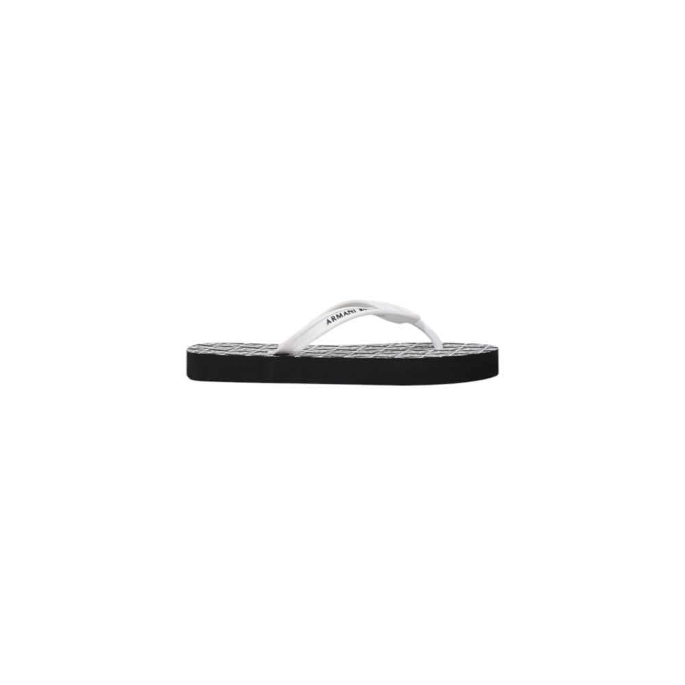 Armani Exchange Black And White Rubber Flip-Flop Sandals