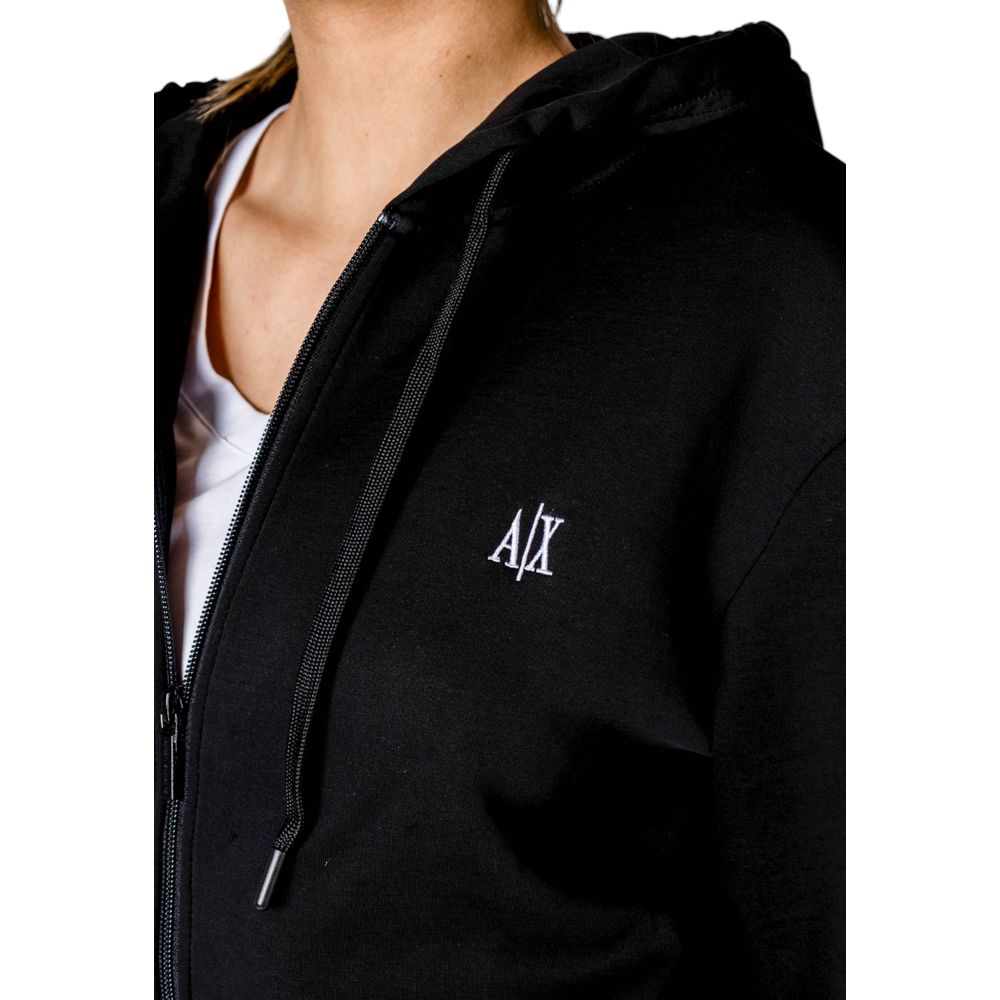 Armani Exchange Black Cotton Hoodie