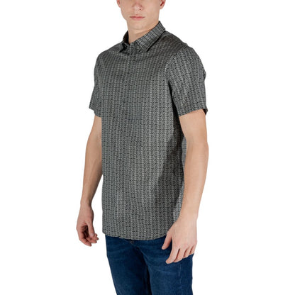 Armani Exchange Black Cotton Shortsleeve Shirt