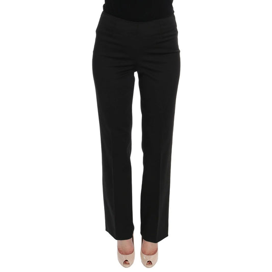 BENCIVENGA Black Stretch Straight Fit Dress Trousers Pants