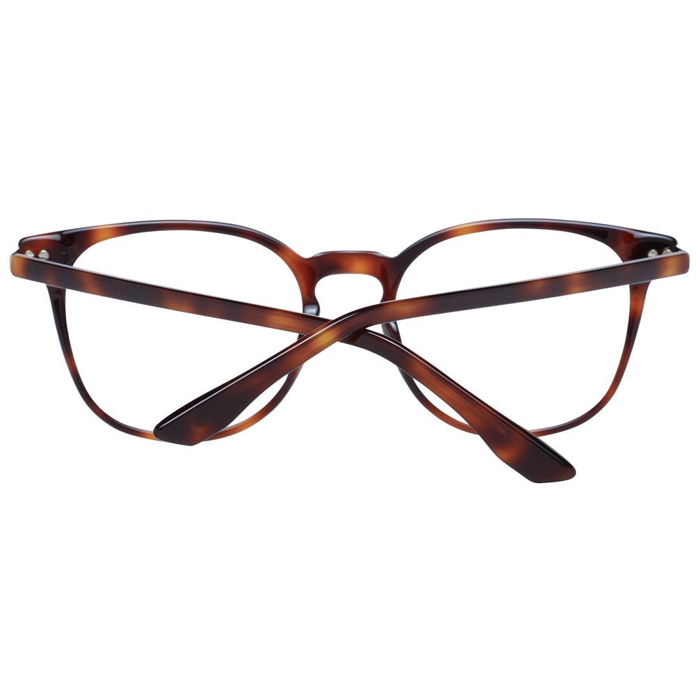 BMW Brown Men Glasses Frame, full-rim plastic frame with brown color, style round, lens width 52mm, lenses effect none, stylish eyewear for men.