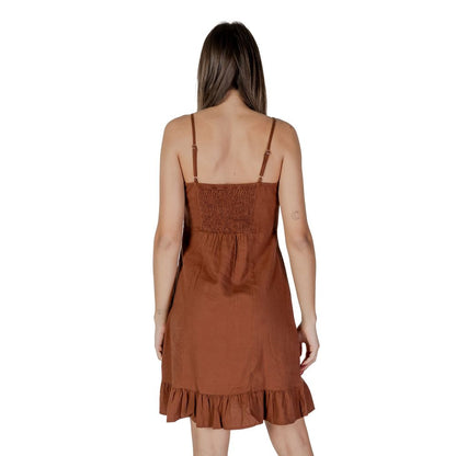 B.Young Brown Linen Midi Dress B.Young
