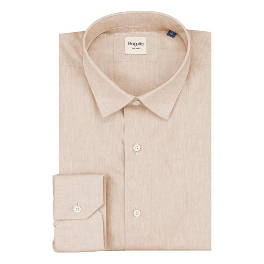 Bagutta Beige Linen Men Shirt
