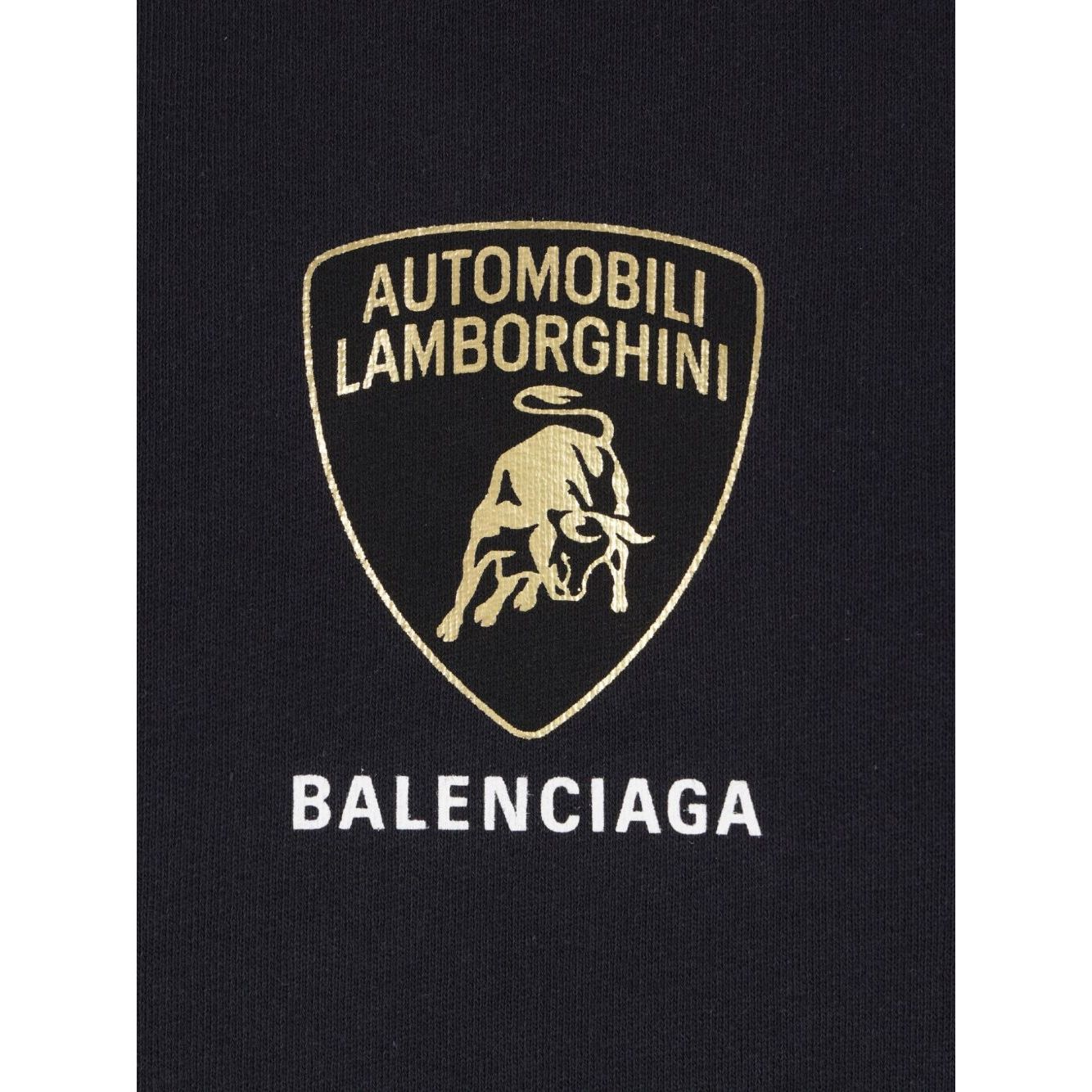Back view of Balenciaga Sweaters Black with flipped logo embroidery and cotton fabric