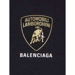 Back view of Balenciaga Sweaters Black with flipped logo embroidery and cotton fabric