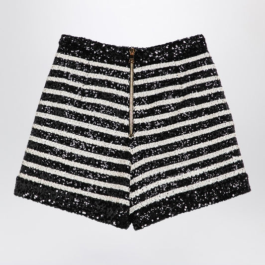 Balmain Balmain Black/white striped shorts with sequins Fall - Winter 2024,LDin,Women,Women > Clothing,Women > Clothing > Short trousers,Yes Eu DF1PA265XJ31/P_BALMA-EAB_108