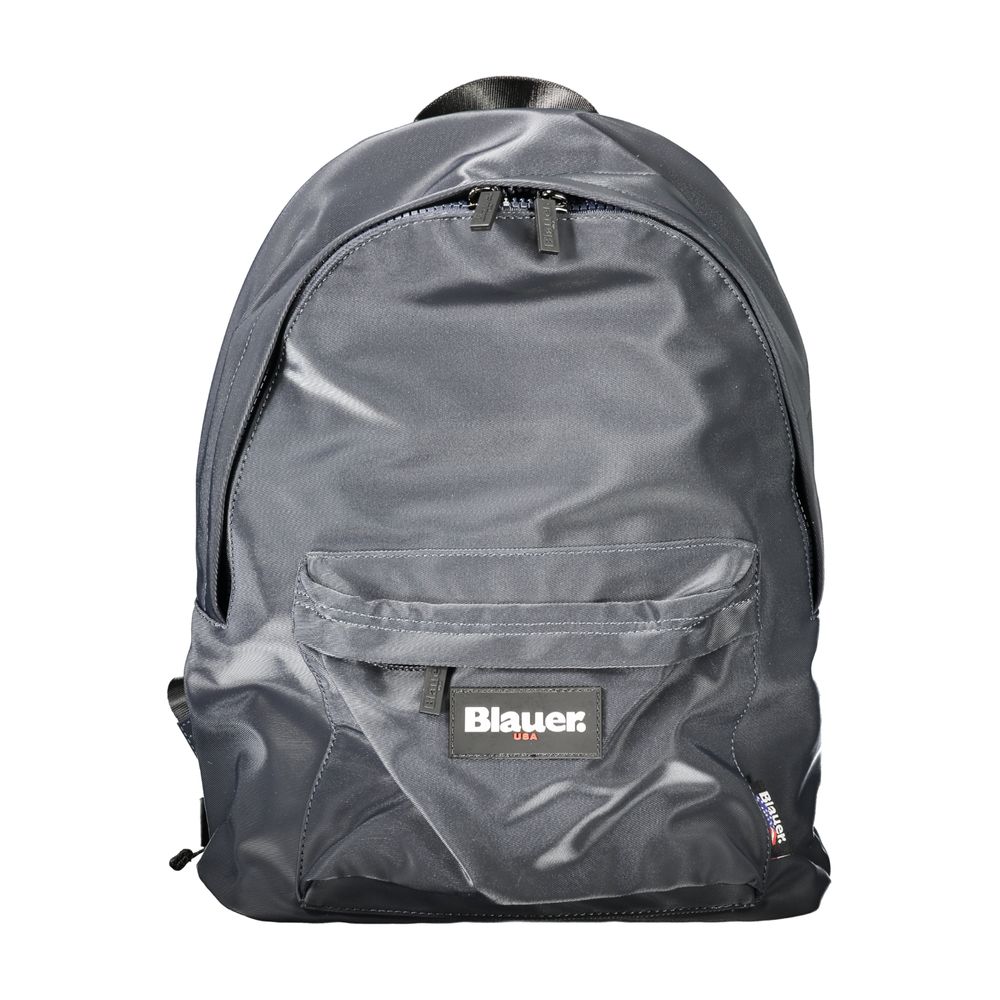 Blauer Blue Polyester Backpack with handle and adjustable shoulder straps, external pocket, internal laptop compartment, zip closure, logo.