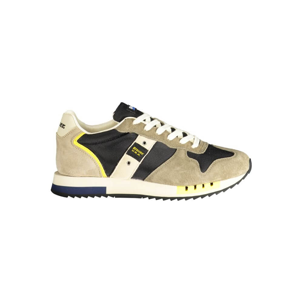 Blauer Green Polyester Sneaker with contrast details, sports footwear with laces and logo