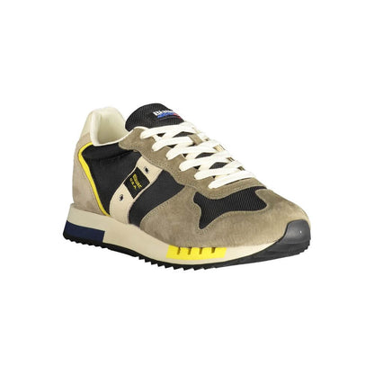 Blauer Green Polyester Sneaker with contrast details and logo, sports footwear with laces, ideal for active wear.