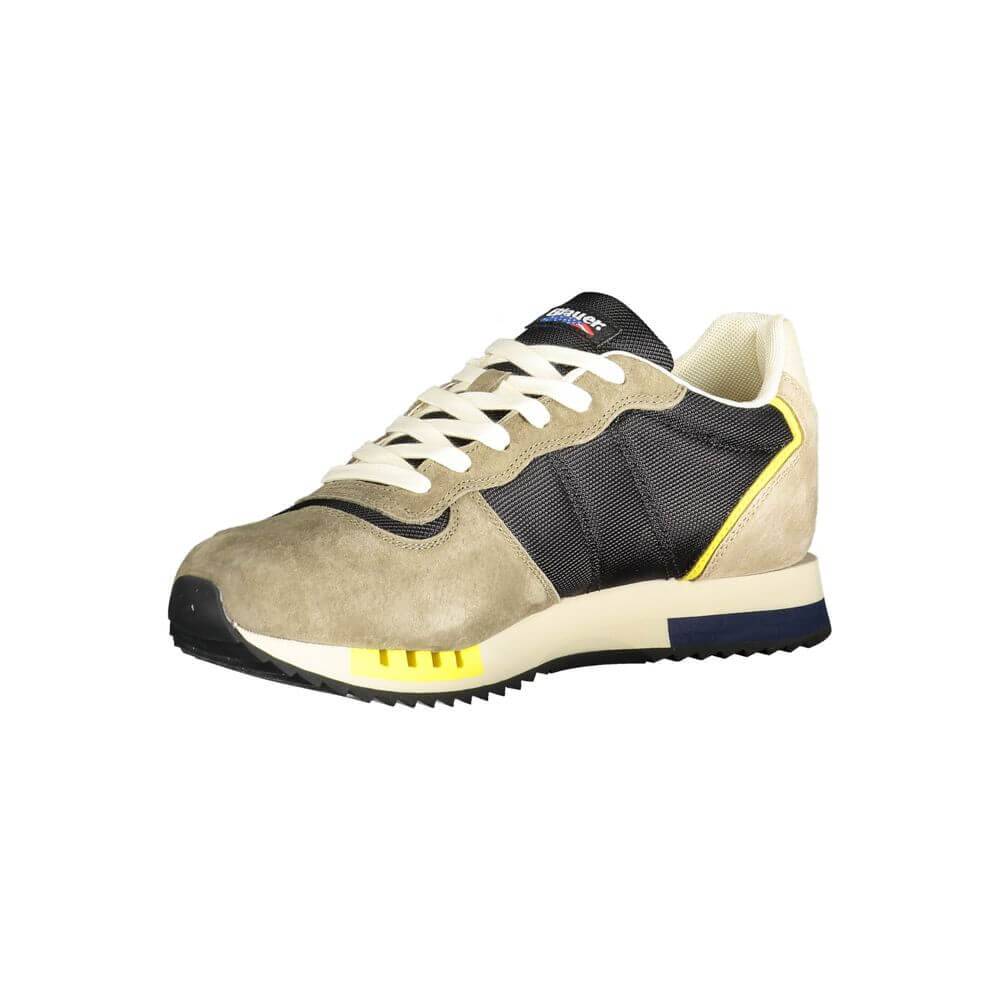 Blauer Green Polyester Sneaker with laces, contrast details, application, logo - sports footwear
