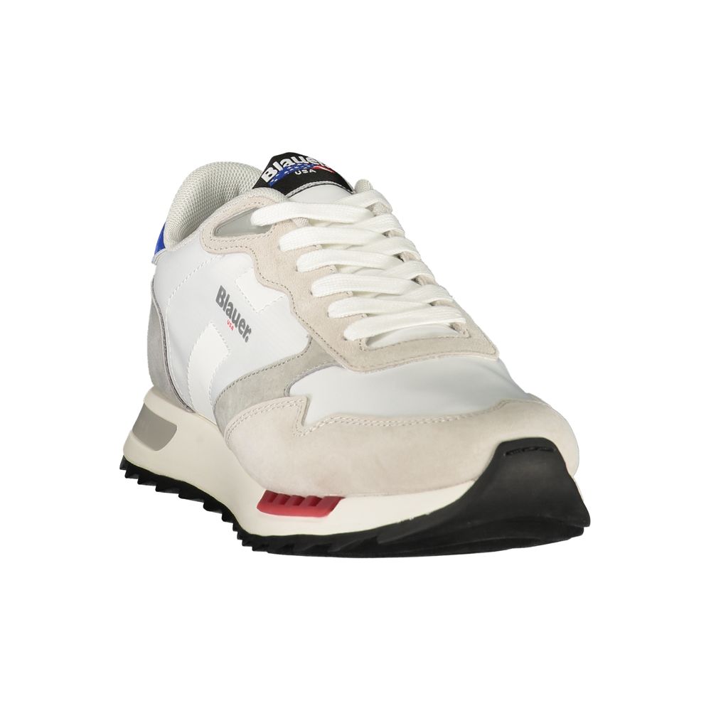 Blauer White Polyester Men's Sneaker1728,67403481248,Athletic - Sneakers - Shoes,Blauer,EU40/US7,EU41/US8,EU42/US9,EU43/US10,EU44/US11,EU45/US12,Men,New with tags,Shoes,Sneakers - Shoes,White