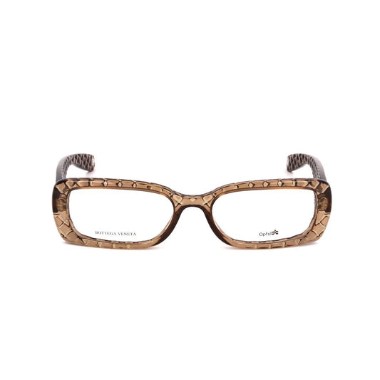 Bottega Veneta Brown Plastic Frames with transparent brown color, size 52/17/135mm, for women. Stylish eyewear featuring BV210439 model design.