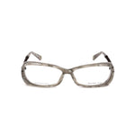 Bottega Veneta Gray Acetate Frames front view with clear lenses and gray acetate material.