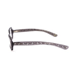 Side view of Bottega Veneta Gray Acetate Frames showcasing temple design, made of acetate material.
