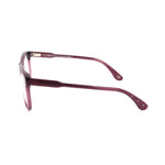 Side view of Bottega Veneta Purple Acetate Frames showing plum color and temple details, unisex design, 54/17/140mm dimensions.