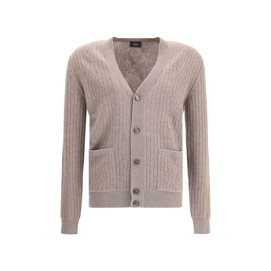 Brioni Brown Wool Cardigan