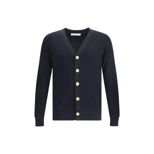 Brunello Cucinelli Brunello Cucinelli Ribbed Cardigan BR-M29400116CH101-IT46 | S 1728,72470364320,Black,Brunello Cucinelli,Clothing,IT46 | S,Men,Men - Clothing,New with tags,Sweaters - Men - Clothing