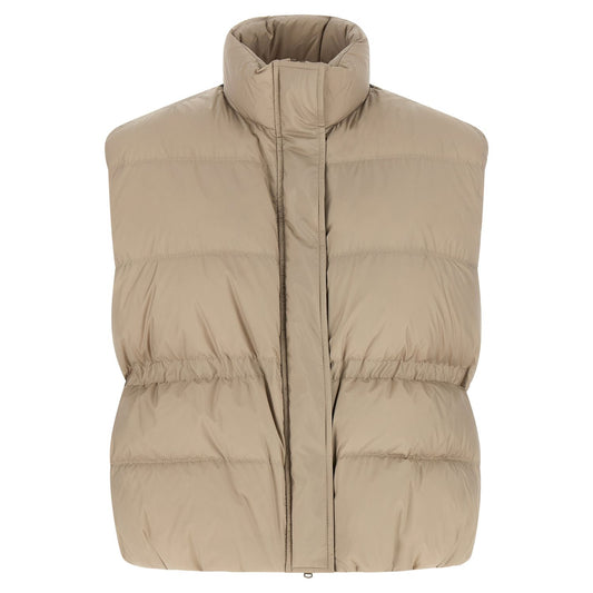 Brunello Cucinelli Gray Polyester Sleeveless Jacket