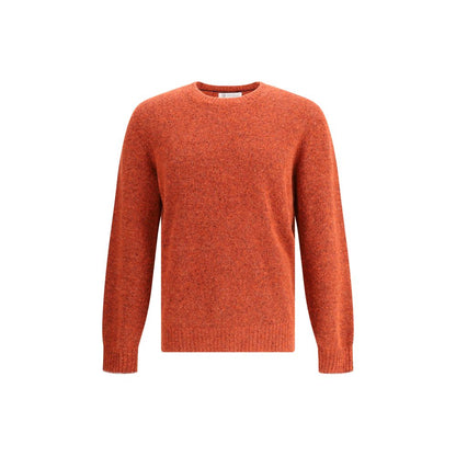 Brunello Cucinelli Orange Alpaca Vicugna Pacos Sweatshirt showcasing elegant ribbed design and snug fit.