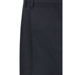 Close-up of Brunello Cucinelli Tailored chino Pants in navy with side welt pocket and elegant tailored fit.