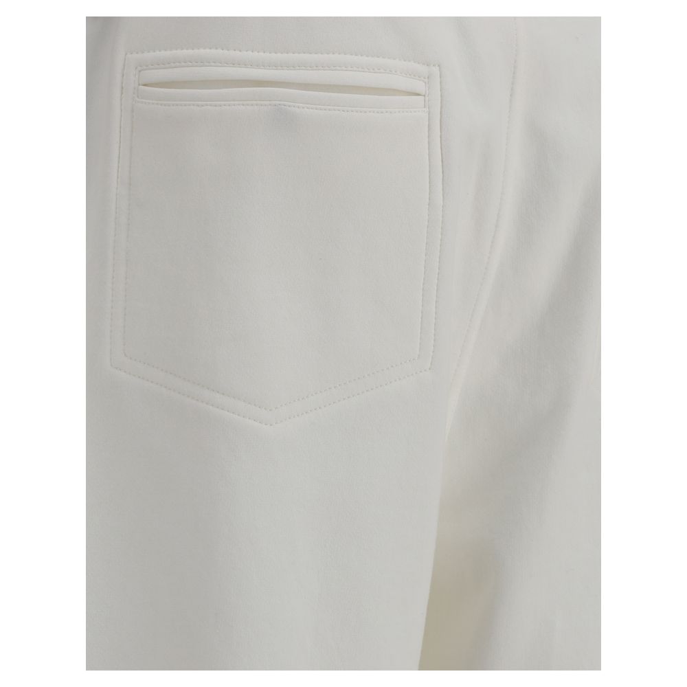 Brunello Cucinelli White Cotton Joggers (Workout Pants)