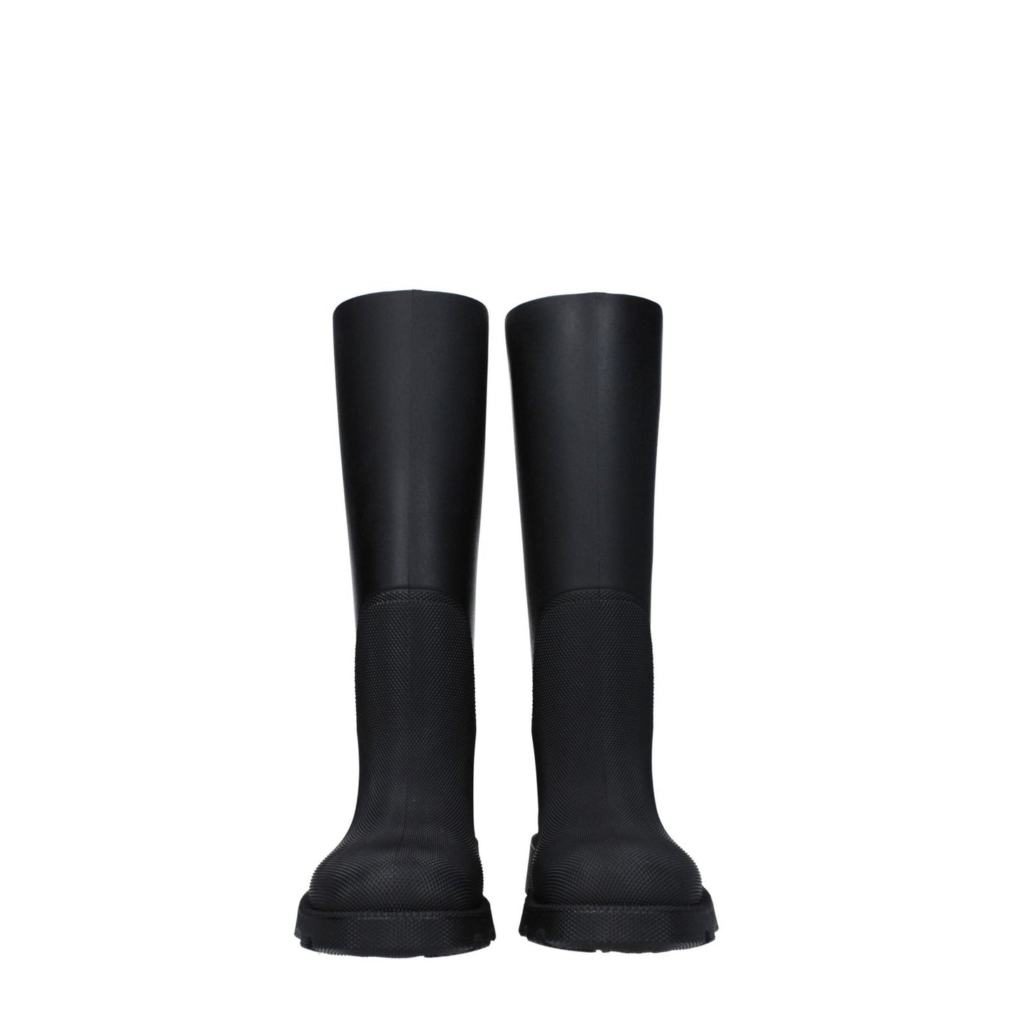 Burberry Black Cotton Rain Boots, casual style, rubber material, mid heels, 3.5 cm heel, round toe, MPN 8077778