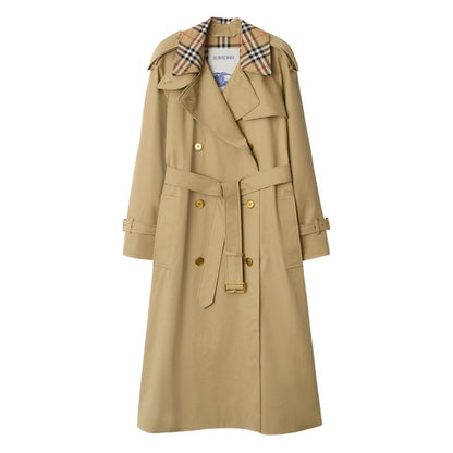 Burberry Castleford Medium Trench Coat with Check Collar