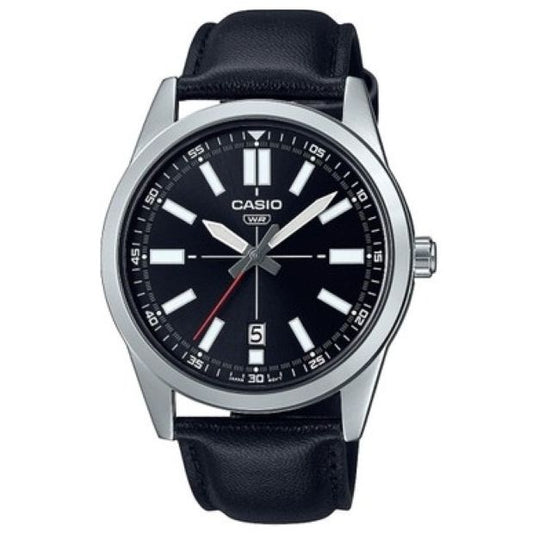 CASIO COLLECTION Mod. CASUAL DATE - LEATHER. BLACK-0
