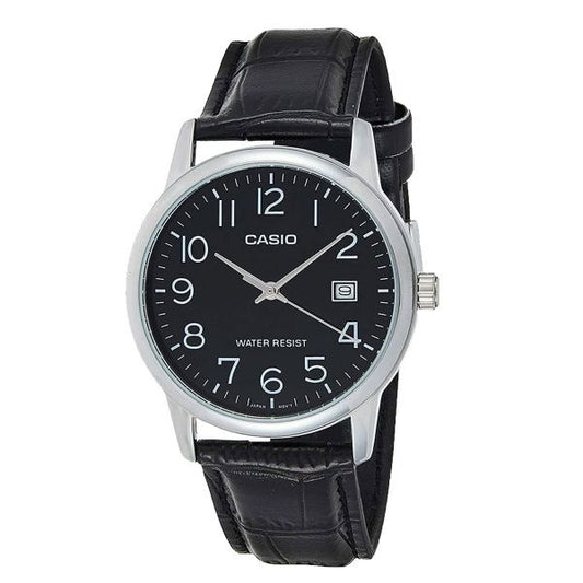 CASIO COLLECTION Mod. DATE. LEATHER - BLACK-0