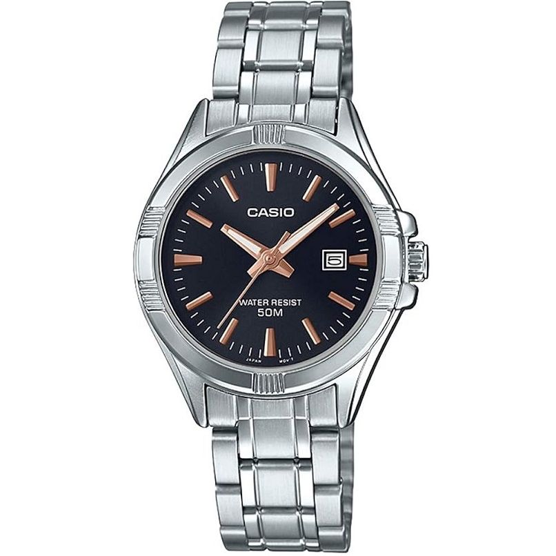 CASIO COLLECTION Mod. LADY DATE - BLACK. BRONZE INDEXES