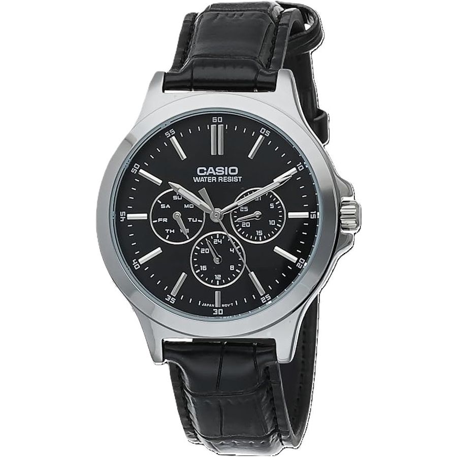 CASIO COLLECTION Mod. MULTIFUNCTION. LEATHER - BLACK