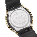 Back view of CASIO G-SHOCK Mod. OAK METAL COVERED OAK METAL COVERED - GOLD showing stainless steel and resin case details.