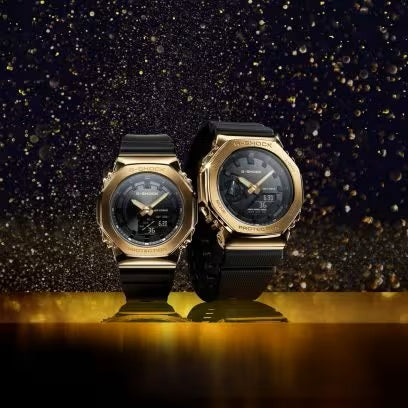 CASIO G-SHOCK Mod. OAK METAL COVERED OAK METAL COVERED - GOLD wristwatches, water resistant, quartz movement, elegant design