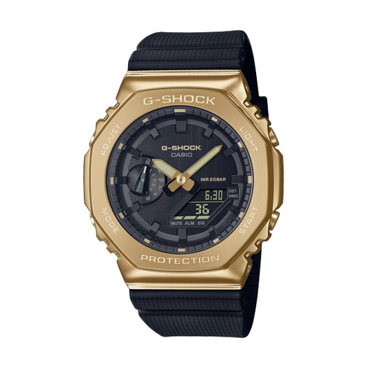 CASIO G-SHOCK Mod. OAK METAL COVERED OAK METAL COVERED - GOLD wristwatch with gold case and black strap